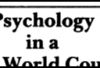 Psychology in a Third World Country
